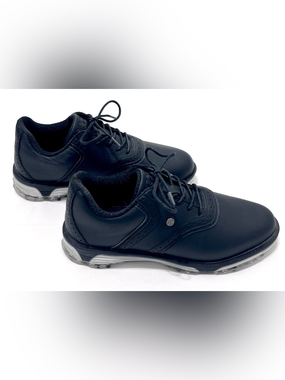 Men's Traditions Waterproof Spiked Golf Shoes Black Leather US 8.5 - Picture 4 of 8